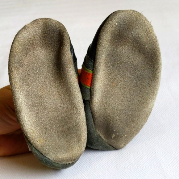 tickle toes leather soft sole slippers crib shoes 12-18 months baby boy - Picture 4 of 8